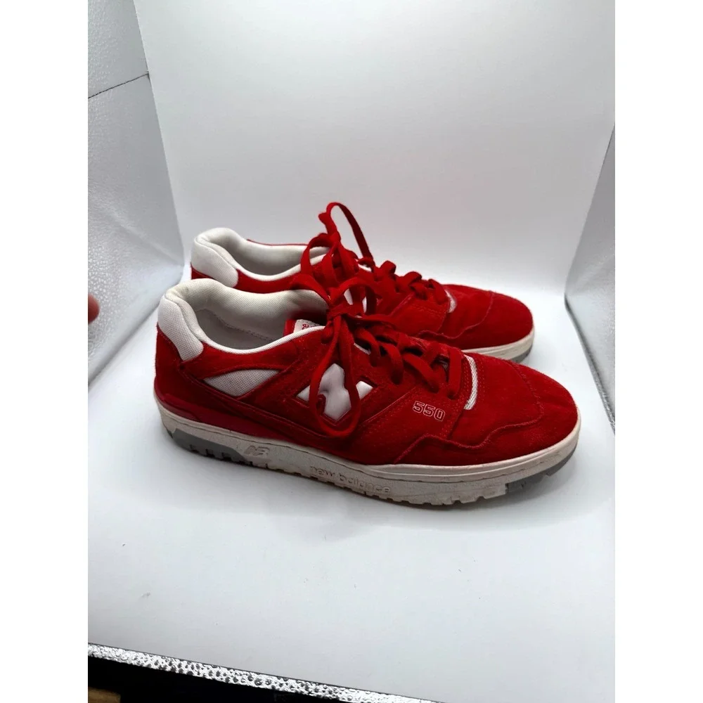 New Balance 550 Suede Pack BB550VND Mens 8.5 Sneaker Team Red Lace Up Shoes